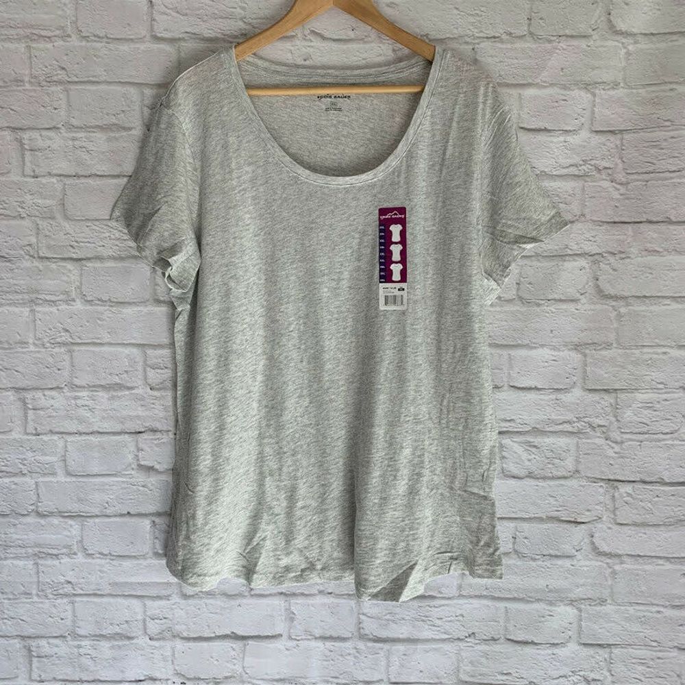 2 Eddie Bauer Womens Scoop Neck T-Shirt Grey
